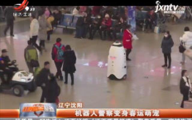 辽宁沈阳：机器人警察变身春运萌宠