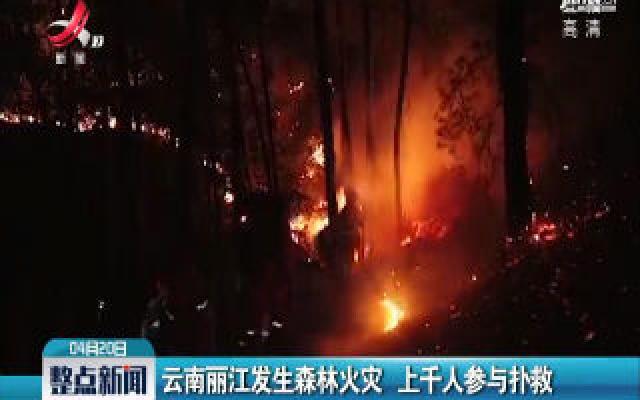 云南丽江发生森林火灾 上千人参与扑救